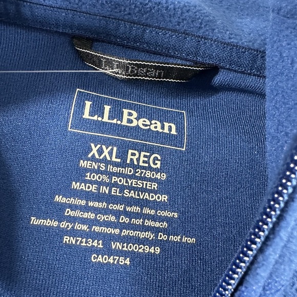 L.L. Bean Fleece Vest Mens 2xl Blue Full Zip Light‎ Weight Fitness NWT 278049 - Picture 8 of 10